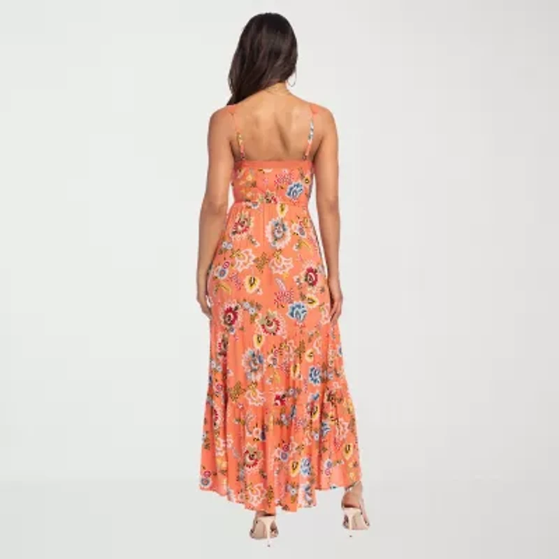 JS Jessica Simpson Womens Sleeveless Partially Lined Maxi Dress