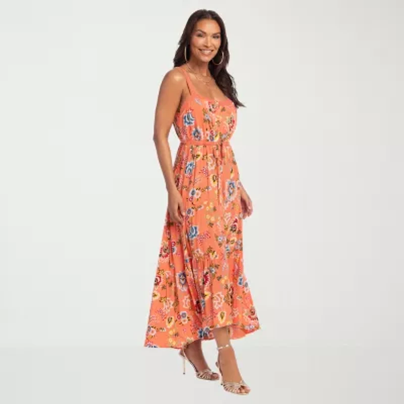 JS Jessica Simpson Womens Sleeveless Partially Lined Maxi Dress