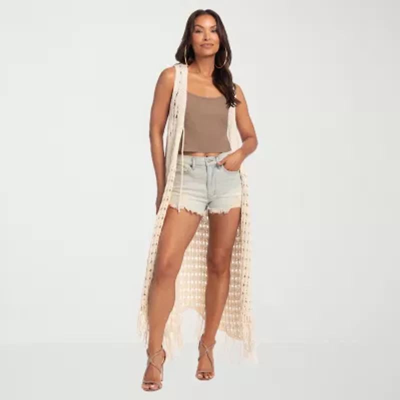 JS Jessica Simpson Womens V Neck Tie Sweater Vest