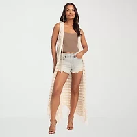 JS Jessica Simpson Womens V Neck Tie Sweater Vest