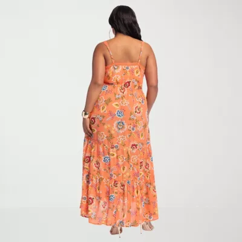 JS Jessica Simpson Womens Plus Sleeveless Maxi Dress