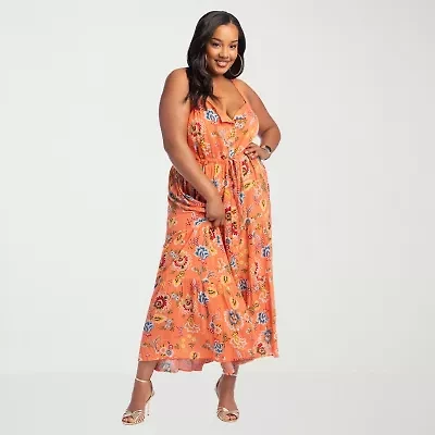 JS Jessica Simpson Womens Plus Sleeveless Maxi Dress