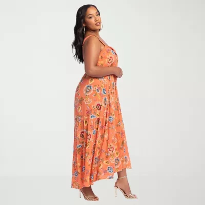 JS Jessica Simpson Womens Plus Sleeveless Maxi Dress