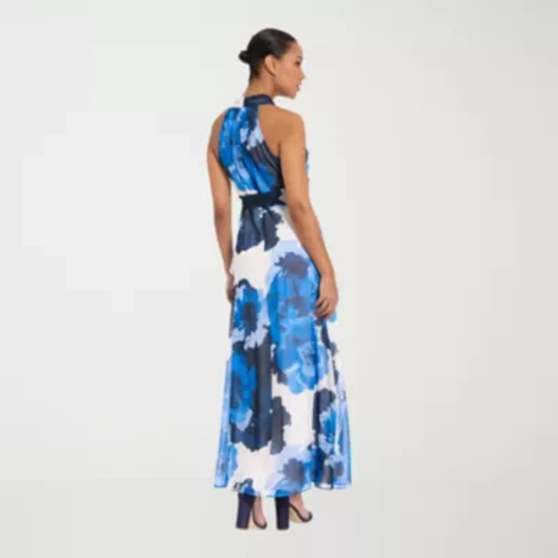 London Style Womens Sleeveless Floral Maxi Dress