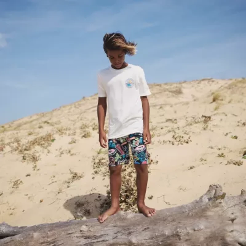 Quiksilver Big Kid Boys Crew Neck Short Sleeve Regular Fit Graphic T-Shirt