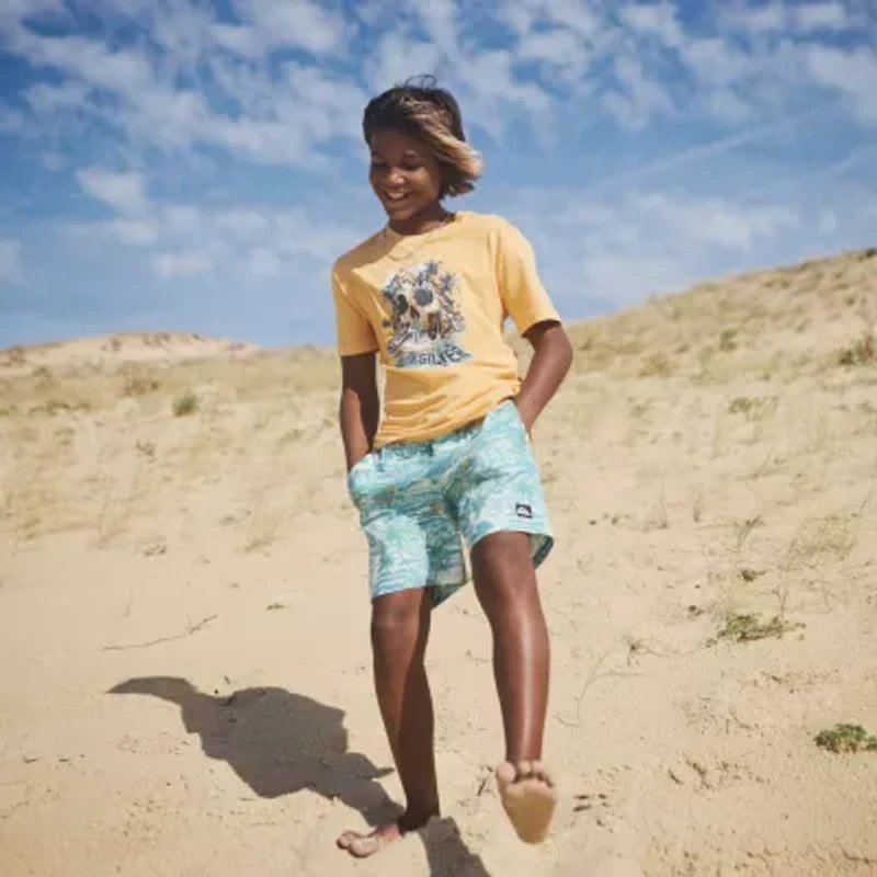 Quiksilver Big Kid Boys Crew Neck Short Sleeve Regular Fit Graphic T-Shirt