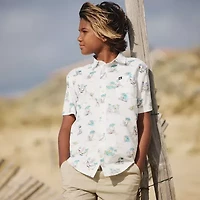 Quiksilver Big Kid Boys Short Sleeve Regular Fit Button-Down Shirt