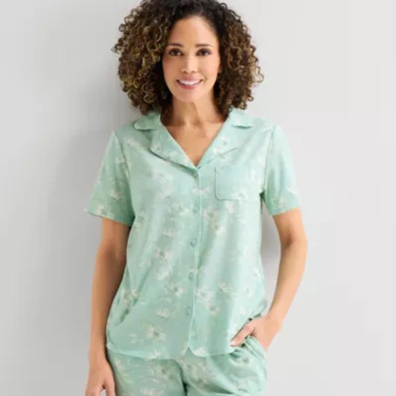 Liz Claiborne Womens Short Sleeve 2-pc. Pajama Sets