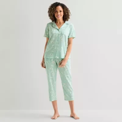 Liz Claiborne Womens Short Sleeve 2-pc. Pajama Sets