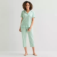 Liz Claiborne Womens Short Sleeve 2-pc. Pajama Sets