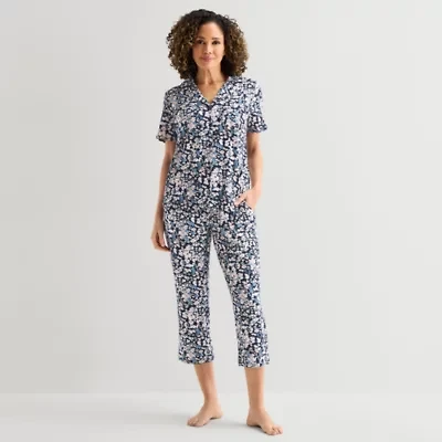 Liz Claiborne Womens Short Sleeve 2-pc. Pajama Sets
