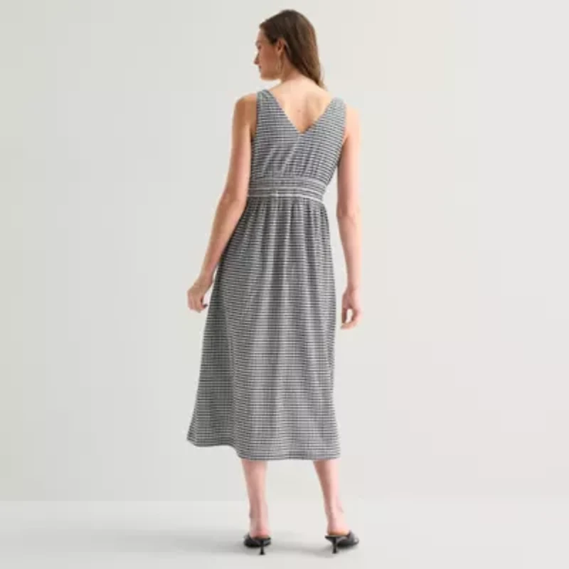 52seven Womens Sleeveless Gingham Maxi Dress