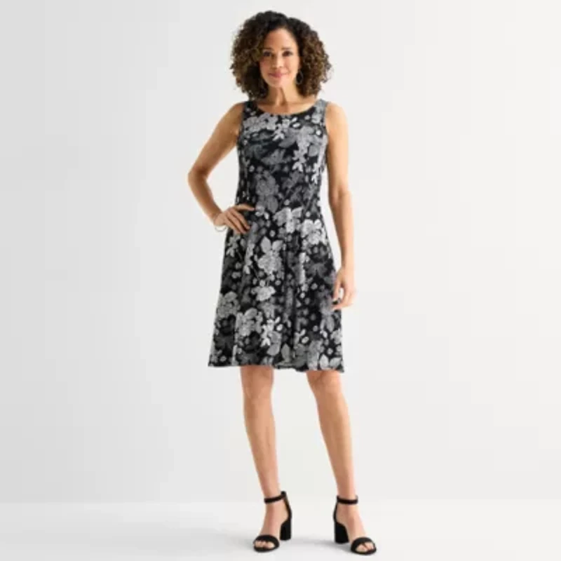 Perceptions Womens Floral Jacket Dress