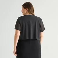 Perceptions Womens Short Sleeve Shrug Plus