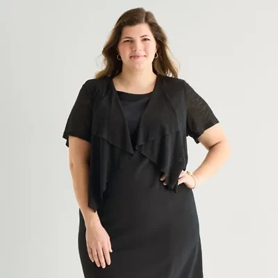 Perceptions Womens Short Sleeve Shrug Plus