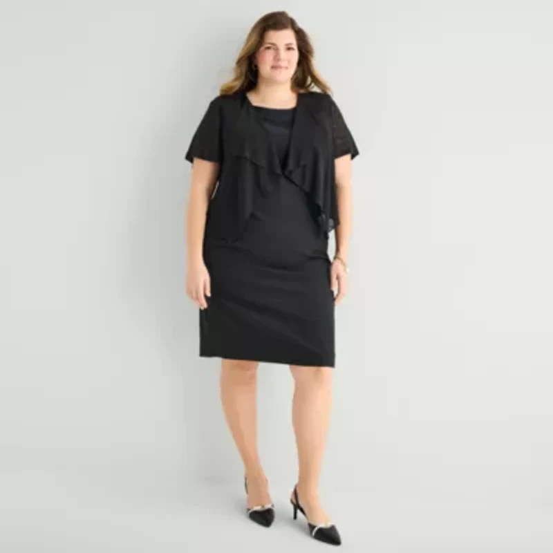 Perceptions Womens Short Sleeve Shrug Plus