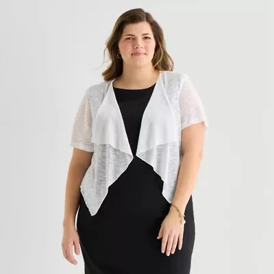 Perceptions Womens Short Sleeve Shrug Plus