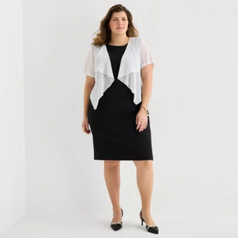 Perceptions Womens Short Sleeve Shrug Plus