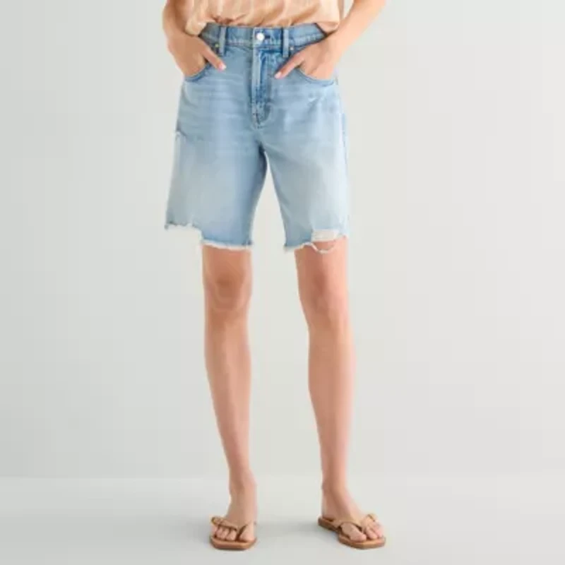 a.n.a Womens 9" Mid Rise Tall Bermuda Short