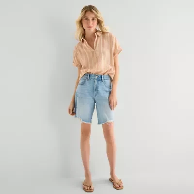 a.n.a Womens 9" Mid Rise Tall Bermuda Short