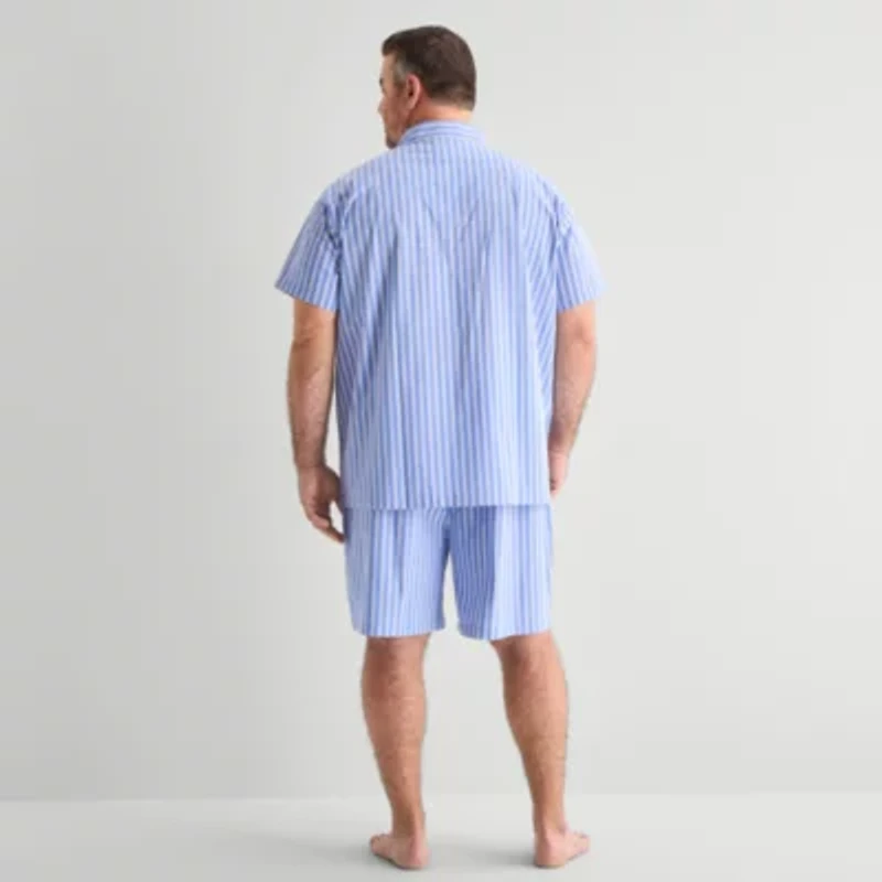 Stafford Mens Short Sleeve 2-pc. Big and Tall Pajama Sets