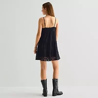 Arizona Womens Short Sleeve Juniors Babydoll Dress