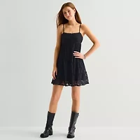 Arizona Womens Short Sleeve Juniors Babydoll Dress