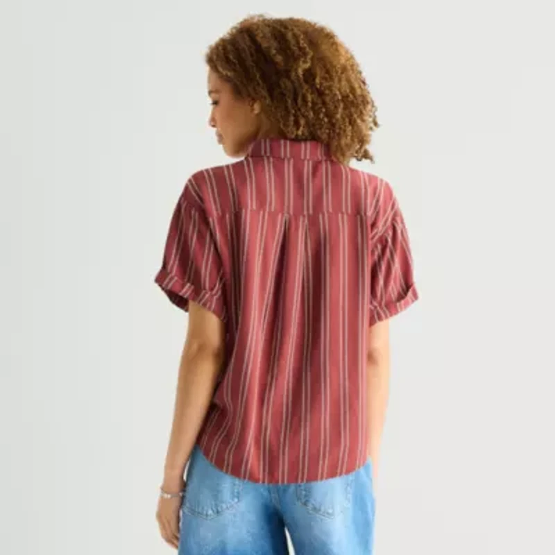 a.n.a Womens Short Sleeve Blouse