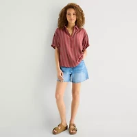 a.n.a Womens Short Sleeve Blouse