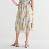 a.n.a Womens High Rise Midi A-Line Skirt