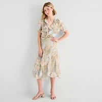 a.n.a Womens High Rise Midi A-Line Skirt