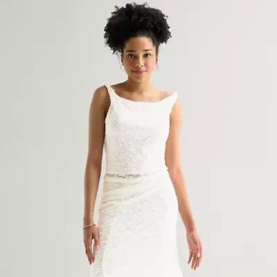 Arizona Womens Juniors Round Neck Sleeveless Blouse