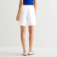 Liz Claiborne Emma Womens 9" Mid Rise Bermuda Short