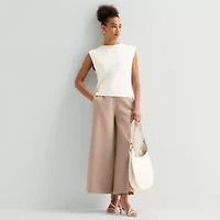 Worthington Womens Crew Neck Sleeveless Blouse