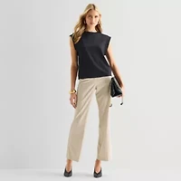 Worthington Womens Crew Neck Short Sleeve Blouse