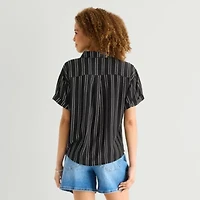 a.n.a Womens Short Sleeve Blouse