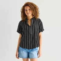 a.n.a Womens Short Sleeve Blouse