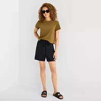 a.n.a Womens High Rise Pull-On Short