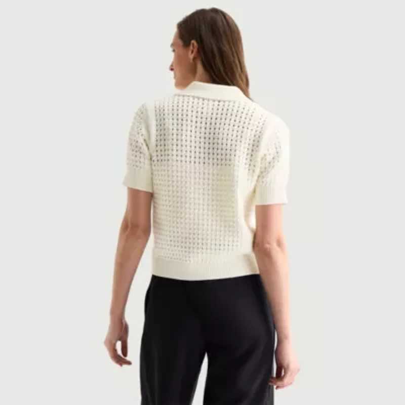 Stylus Womens Short Sleeve Polo Sweater