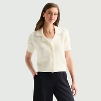 Stylus Womens Short Sleeve Polo Sweater
