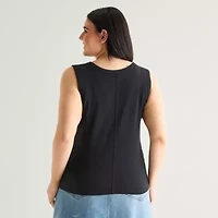 a.n.a Womens Plus V Neck Sleeveless Tank Top