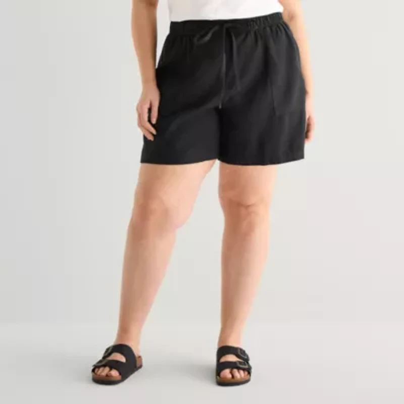 a.n.a Womens High Rise Plus Pull-On Short