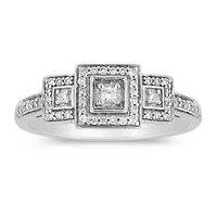 LIMITED QUANTITIES! Womens 1/4 CT. T.W. Genuine White Diamond 10K White Gold Engagement Ring