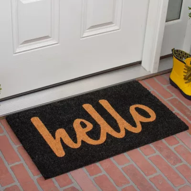 Calloway Mills Hello Coir Outdoor Rectangular Doormat