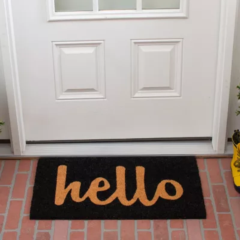 Calloway Mills Hello Coir Outdoor Rectangular Doormat