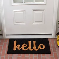 Calloway Mills Hello Coir Outdoor Rectangular Doormat