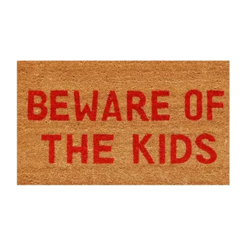 Calloway Mills Beware Of The Kids Outdoor Rectangular Doormat
