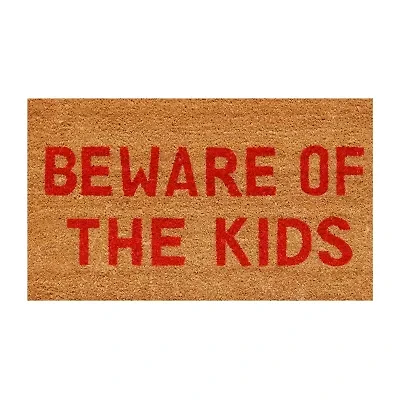 Calloway Mills Beware Of The Kids Outdoor Rectangular Doormat