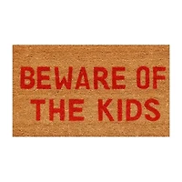 Calloway Mills Beware Of The Kids Outdoor Rectangular Doormat
