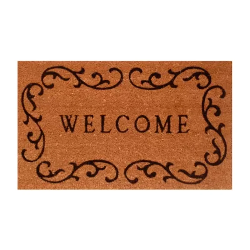 Calloway Mills Welcome Curlicue Outdoor Rectangular Doormat